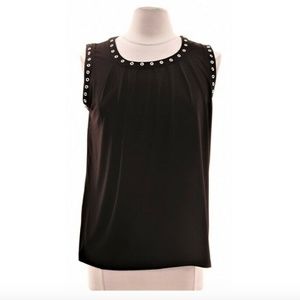 Karl Lagerfeld Paris Black Blouse with Grommets